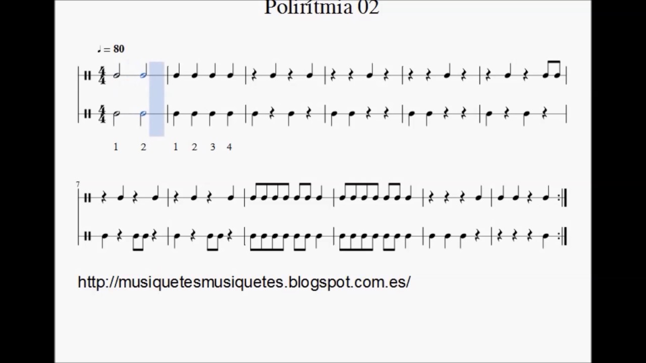 Resultado de imagen de ejercicios rítmicos a 2 voces