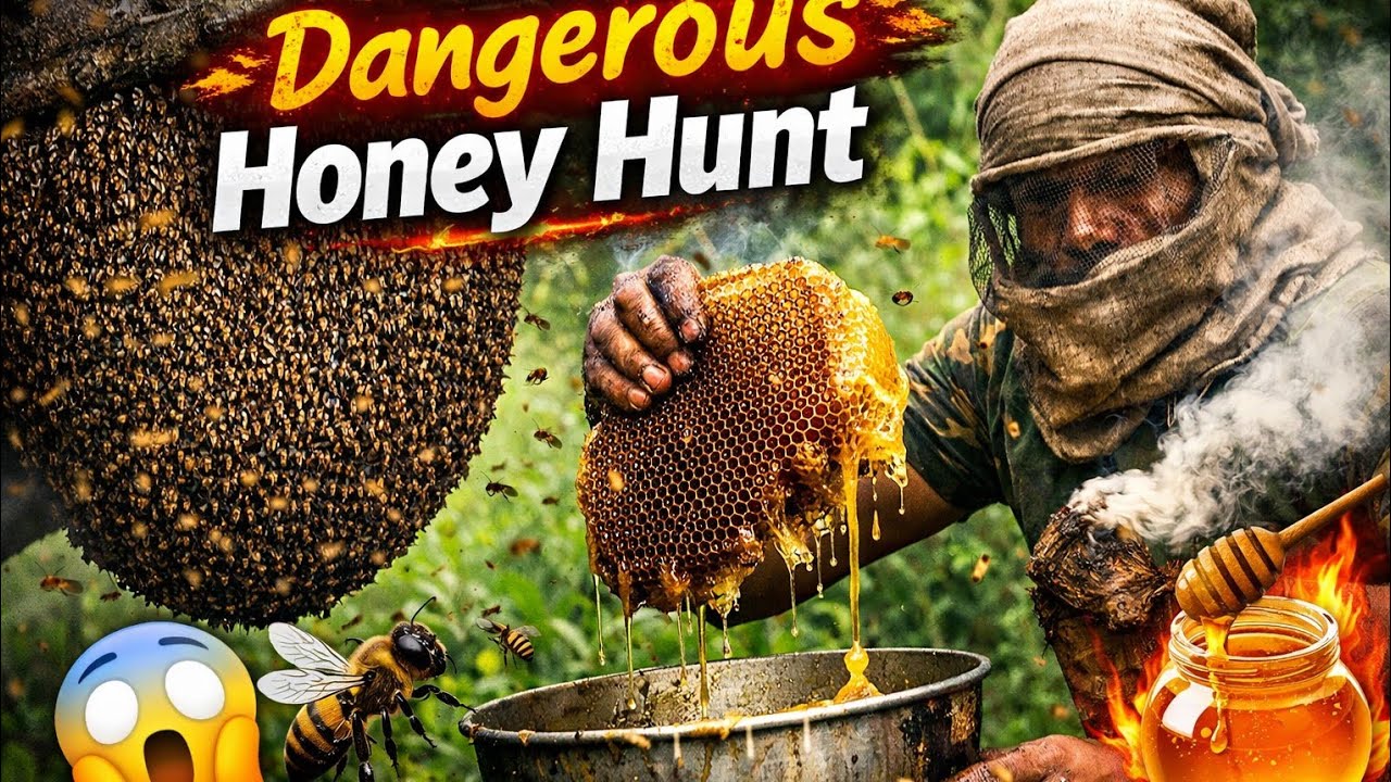 🔥 Honey Hunting in Deep Forest | Real Wild Honey Harvest 🐝 | Dangerous Honey Hunt
