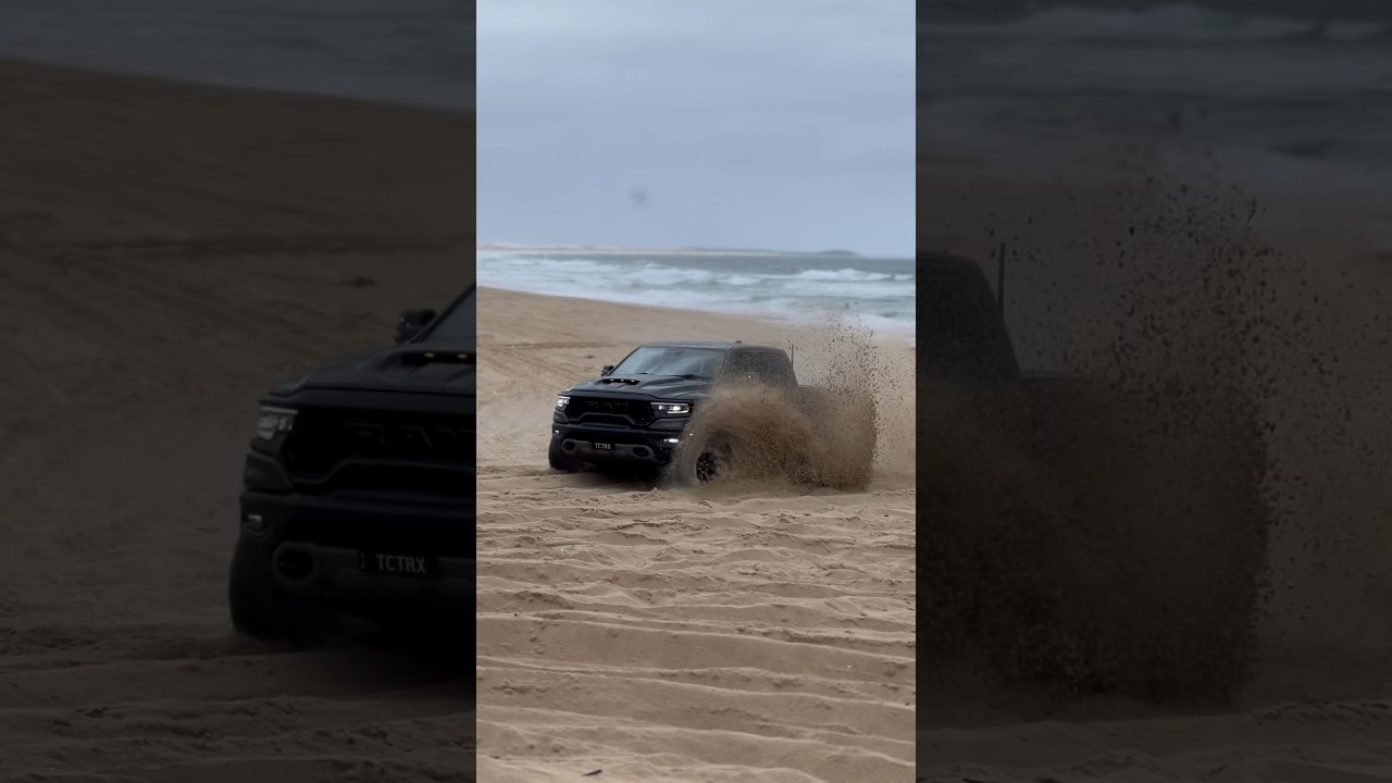 RAM TRX first beach run SRT HELLCAT😎 