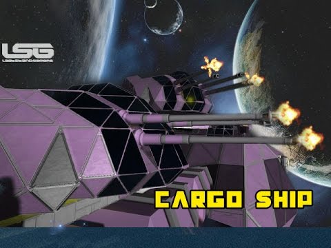 Space Engineers - Concealed Carry Flak Guns, Cargo Ship - YouTube