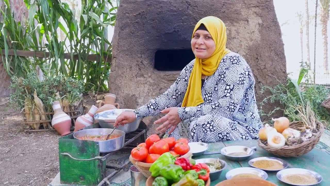 احلى طاجن بامية باللحمه في الفرن الفلاحي من ايد ام احمد
