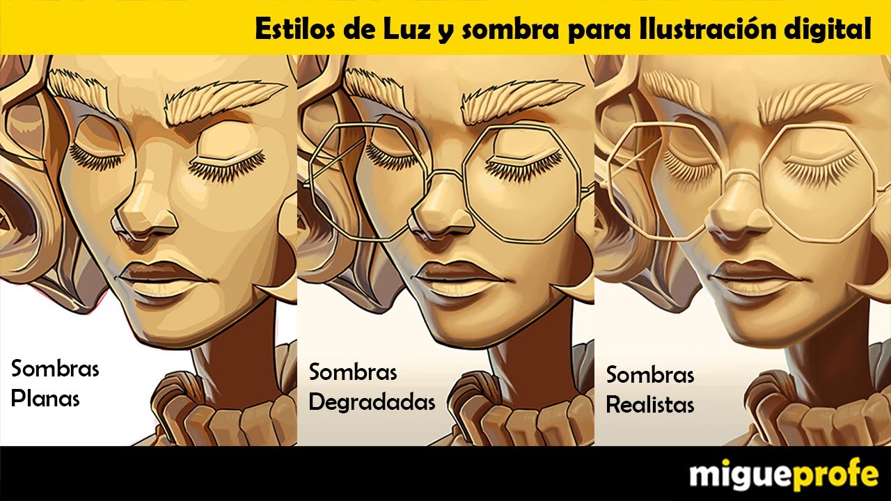 Estilos de Luz y sombra para tu ilustración digital - Curso de Dibujo y Pintura Digital - migueprofe