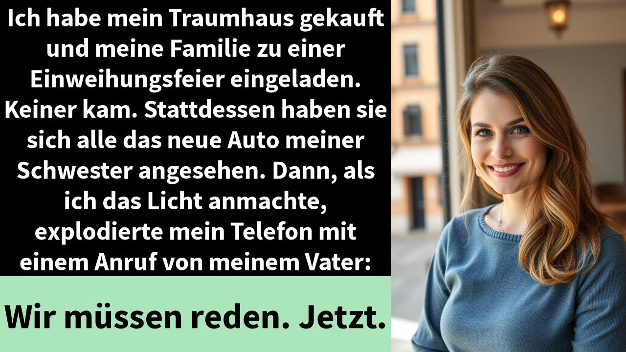 Ich habe mein Traumhaus gekauft und meine Familie zu einer Einweihungsfeier eingeladen.