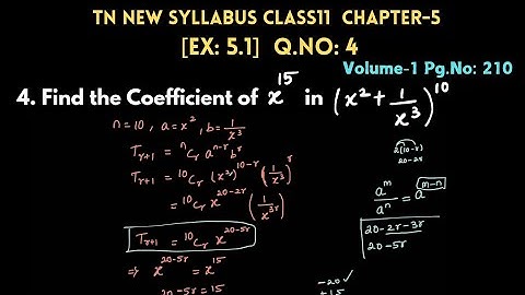 TN Class11 Ex:5.1 Qno:4 Chapter5 Binomial Theorem, Sequences and Series #100outof100 #11thex5.1sum
