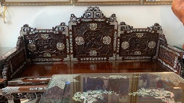 Siêu Phẩm Trường Kỷ Huế Ngũ Lân Vờn Cầu Khảm Ốc Tứ Diện Siêu Kỹ Sau 1 Năm Sử Dụng  - Đồ Gỗ Mai Toàn