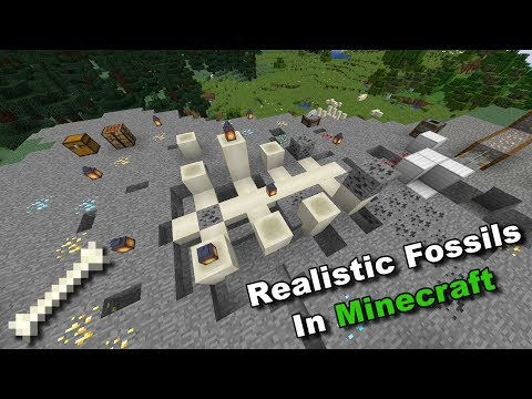 How To Make Realistic Fossils In Minecraft! + Entire Fossil Dig Site!