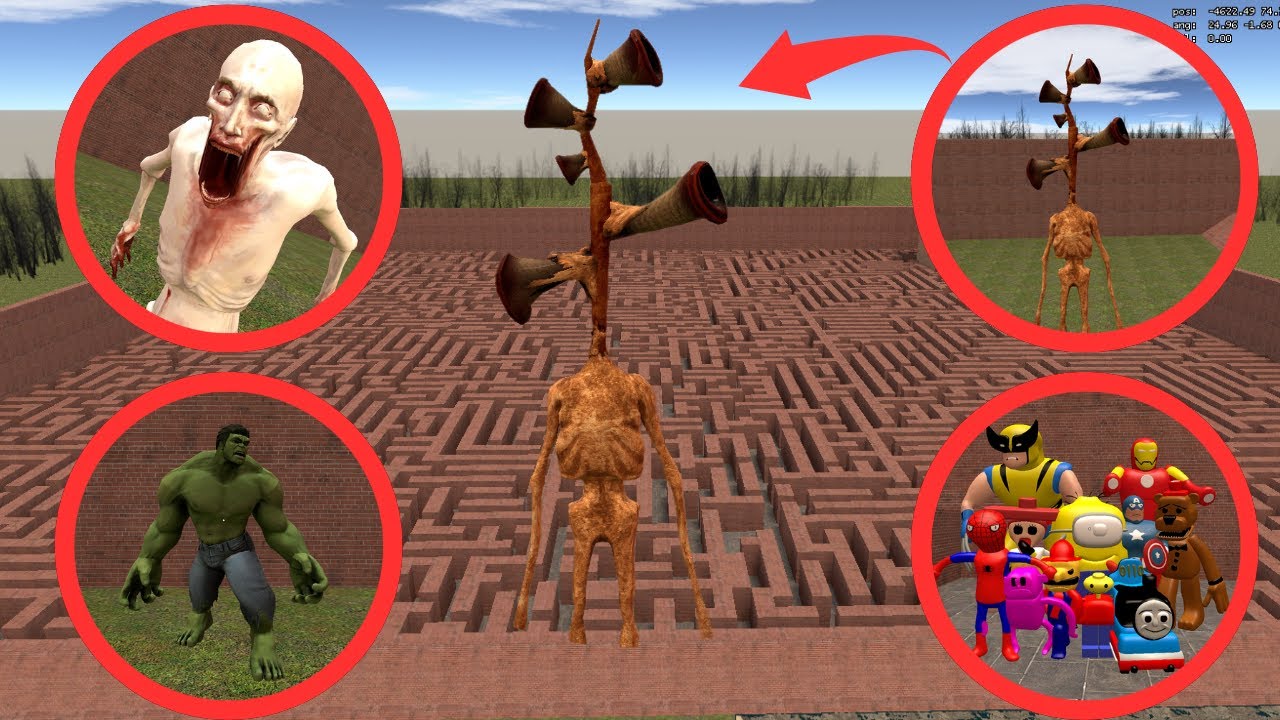 SHIREN HEAD vs SCP 096 in Fighting Garry's Mod