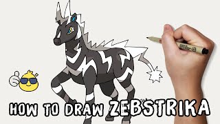 How To Draw Pokemon Zebstrika Step By Step Easy Duc Draw