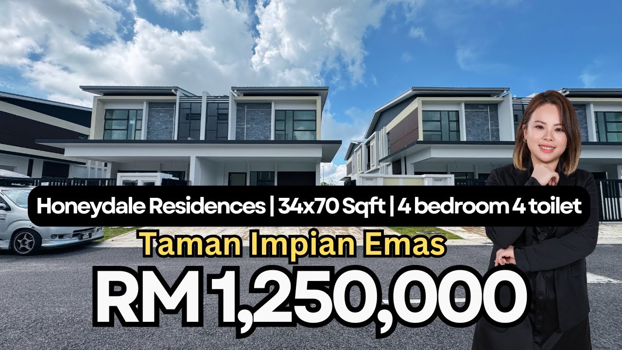 【JB property新山房地产】Honeydale Residences @ Impian Emas｜全新双层田字屋｜34x70｜4房4厕｜RM1.25mil