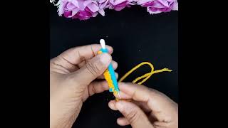 Amazing Woolen Craft Ideas with Cotton Buds - Easy Woolen Flower Making - Hand Embroidery Flower