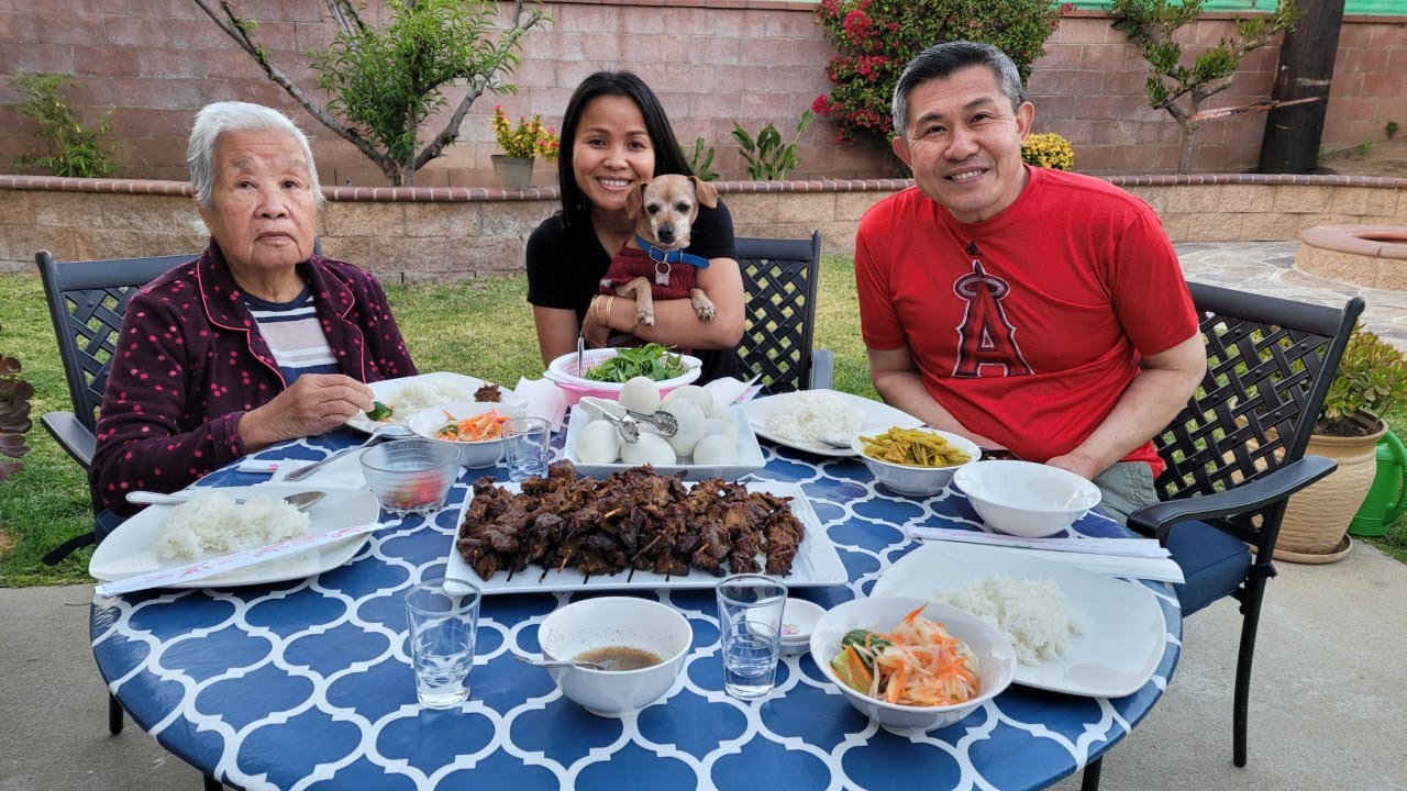 Cambodian Grilled Beef Sticks | Khmer Back Yard Food