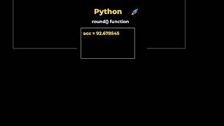 6. round() function in Python #coding #programming #datascience