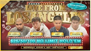 Rampage Plays HIGH STAKES $25/50/100 w/ Nik Airball, Wesley & Andy!!  Commentary by DGAF