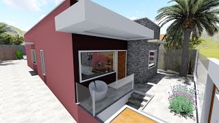 Arquitetura moderna, maquete 3D - PINO ENGENHARIA - CASA 85 m²