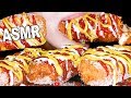 ASMR CHEESY CORN DOGS EATING SOUNDS | 치즈핫도그 | 咀嚼音 | チーズホットドッグを食べる | NO TALKING