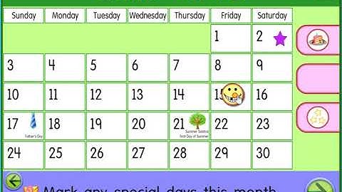 Starfall Calendar June 2018