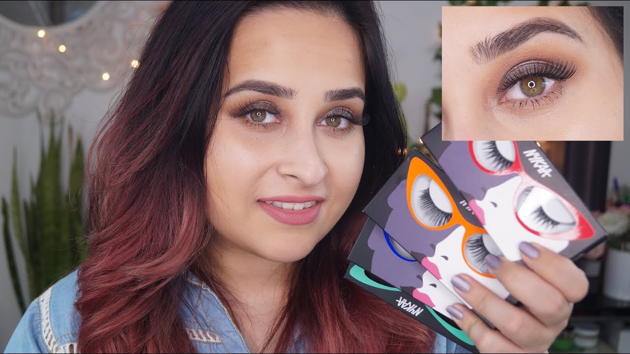 NYKAA LASH TALK FALSE EYELASHES REVIEW + TRY ON