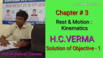 Solution of Objective- 1/Rest and Motion:  Kinematics/ H.C.VERMA/ IIT- JEE /PMT