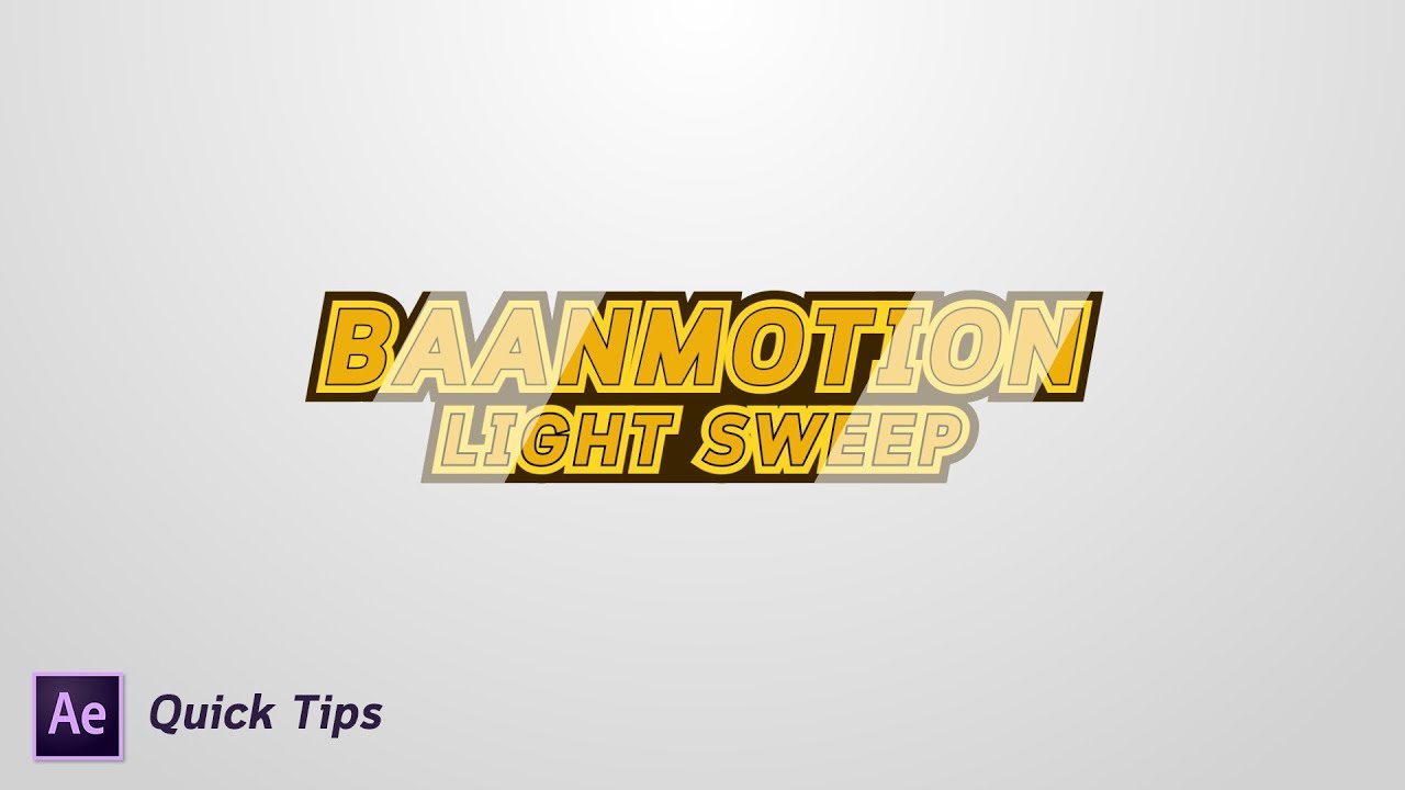 สอน After Effects [Quick Tip] - สอนวิธีปาดแสง Light Sweep - YouTube