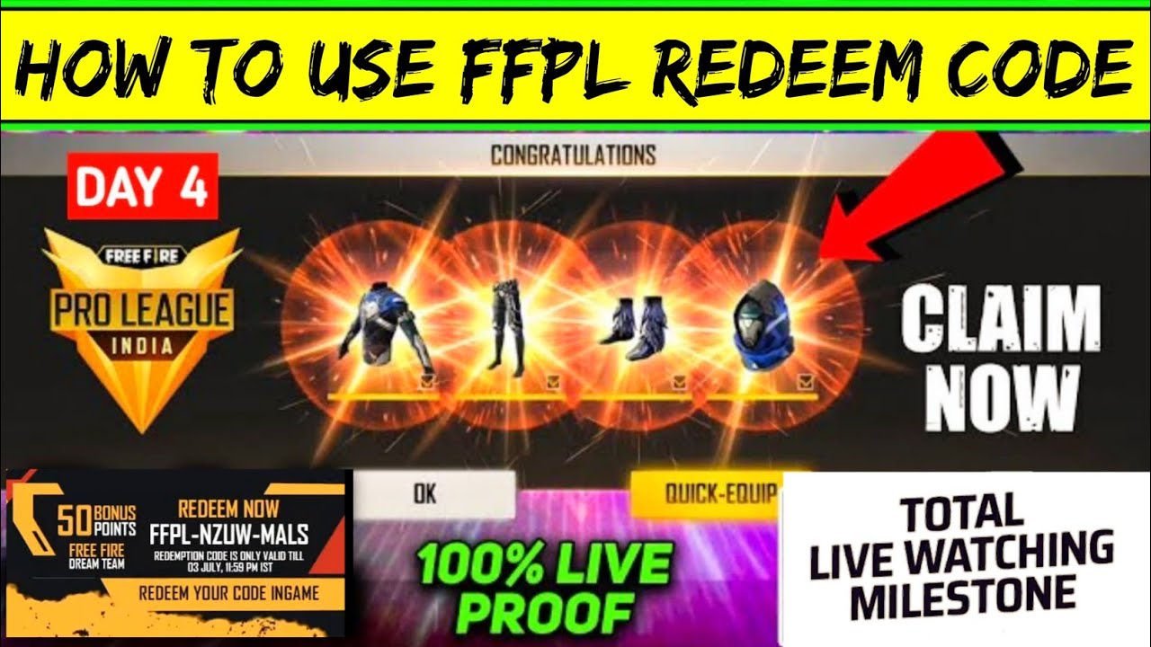 How To Use FFPL Redeem Code Free Fire | FFPL Redeem Code Use Kaise Kare | 4 July Redeem Code Today