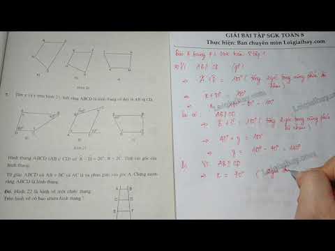 Video Giải bài 7 trang 71 SGK toán 8 tập 1 - youtube