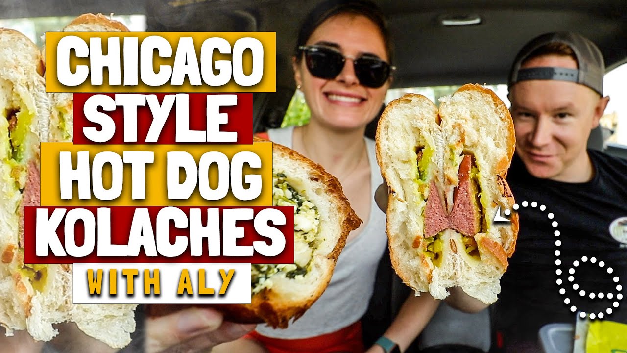 Eating "ChicagoStyle Hot Dog" Texas Kolaches 🍞🌭 YouTube