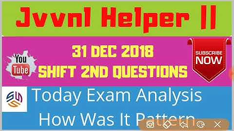 Jvvnl helper 2 exam analysis|| 31 Dec 2018 || shift 3 ||👍👍|| #Study_Skill_Success