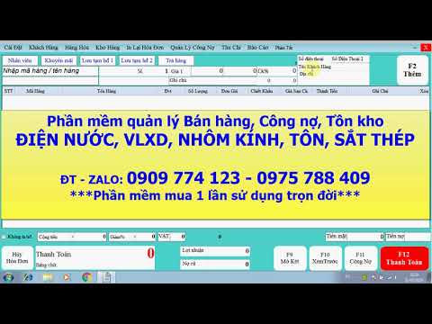 Phần mềm quản lý bán hàng tồn kho công nợ cửa hàng Vật liệu xây dựng, điện nước tại bình dương