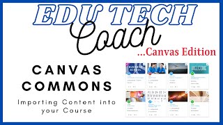 Importing Content from Canvas Commons