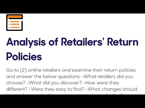 Analysis of Retailers