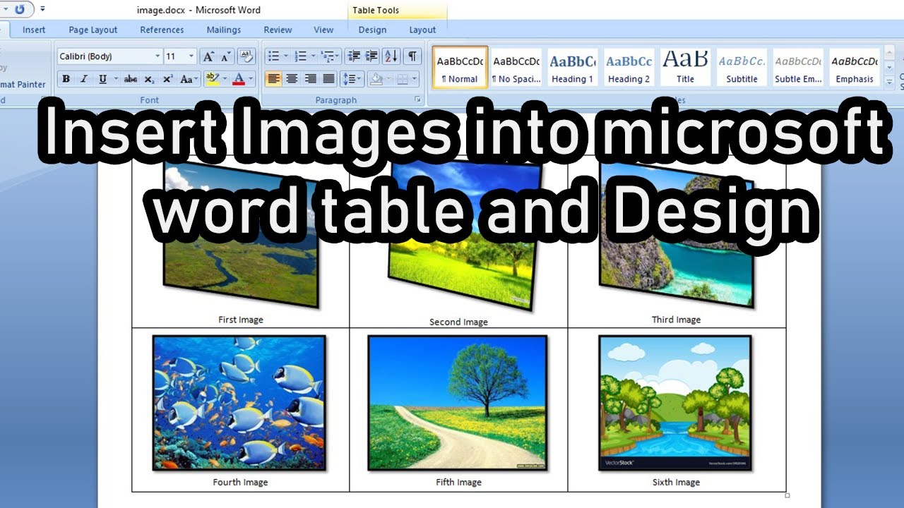Microsoft word 2007. How to insert images in to table in Microsoft word ...
