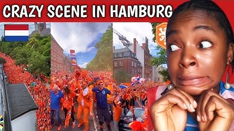 Netherlands fans dance in the streets of Hamburg ahead of first Euro2024 match#Netherlands #Euro2024