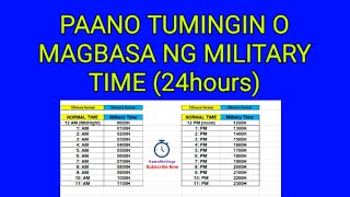 PAANO MAGBASA NG MILITARY TIME 24HOURS FORMAT  /  HOW TO READ MILITARY TIME  24 HOURS FORMAT