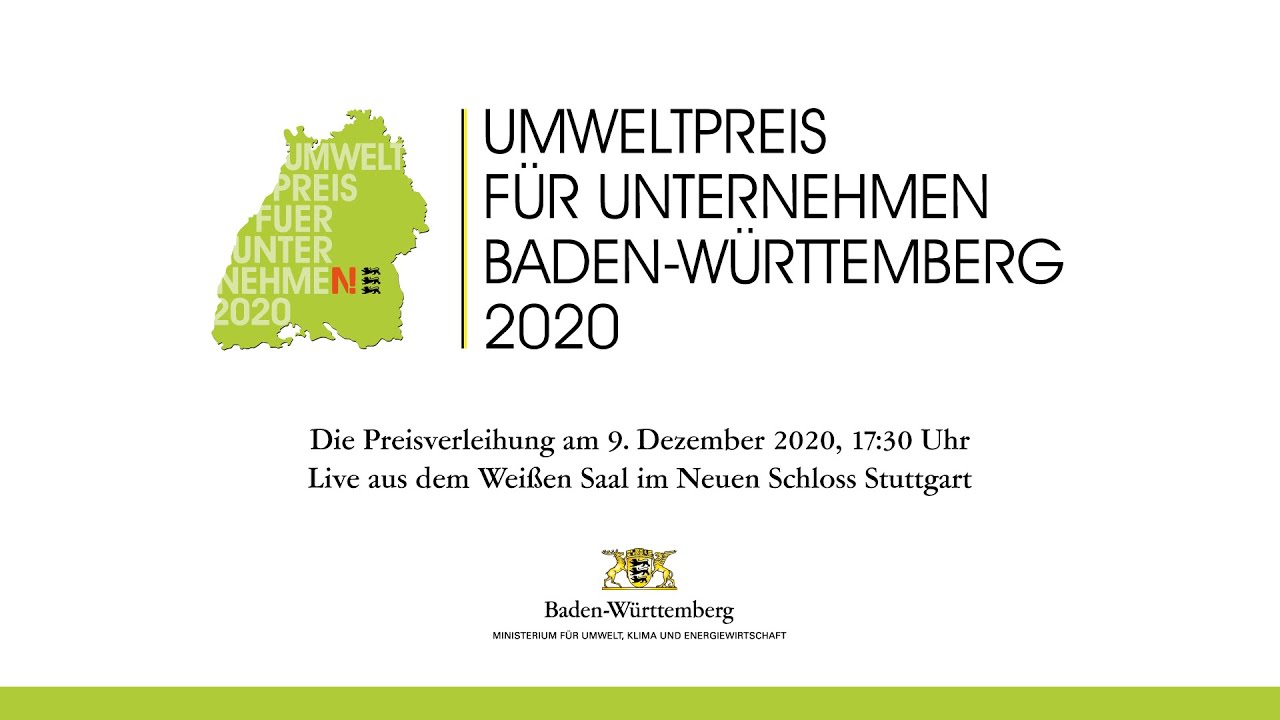 Preisverleihung Umweltpreis Fur Unternehmen Baden Wurttemberg Youtube