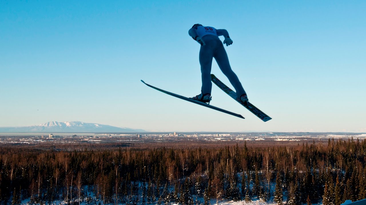 Alaskan ski jumpers compete in the 2017 New Year's Classic