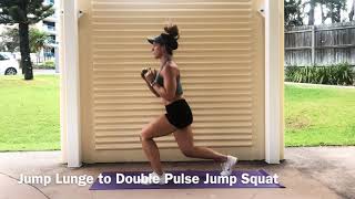 Jump Lunge to Double Pulse Jump Squat