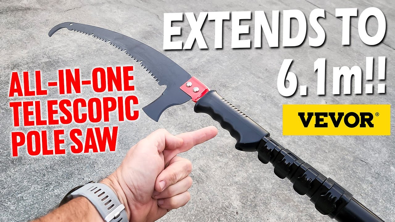 VEVOR 20 FT Telescopic Pole Saw Review: Prune TALL Trees (Manual Pruning Saw)
