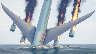 Massive Airplane Caught Fire And Crashed Into The Ocean ... Realistic Crash Gta 5