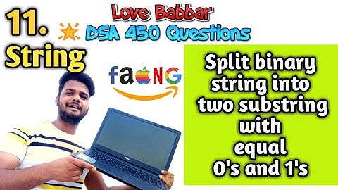 Split the binary string into two substring with equal 0