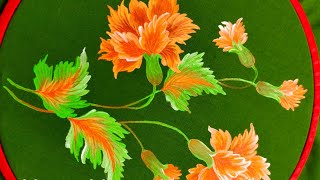 Orange Flower painting on clothes| fabric painting| lily artist fabric Works