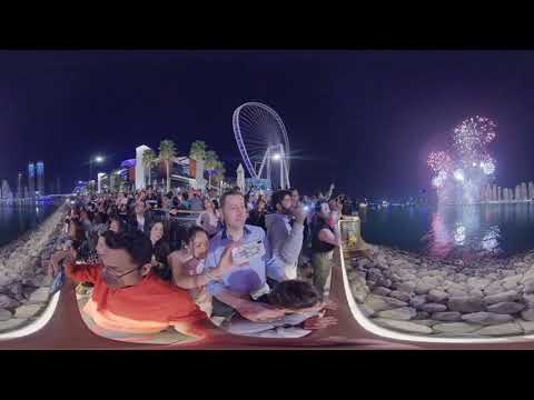 New year fireworks in Dubai  360 video