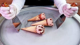 Baboo ice cream ice cream rolls street food - ايس كريم رول على الصاج بابو ايس كريم