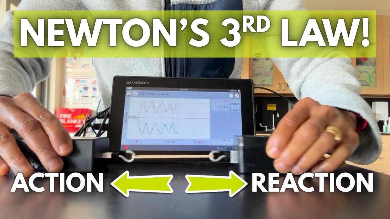 Эксперимент с третьим законом Ньютона: равные и противоположно направленные силы в действии!