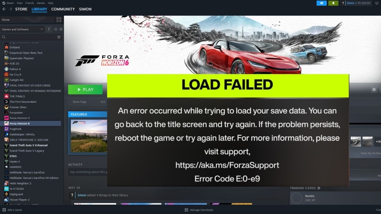 Fix Forza Horizon 6 Error Code E:0-e9 Load Failed An Error Occurred ...