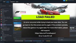 Fix Forza Horizon 6 Error Code E:0-e9 Load Failed An Error Occurred While Trying To Load Save Data