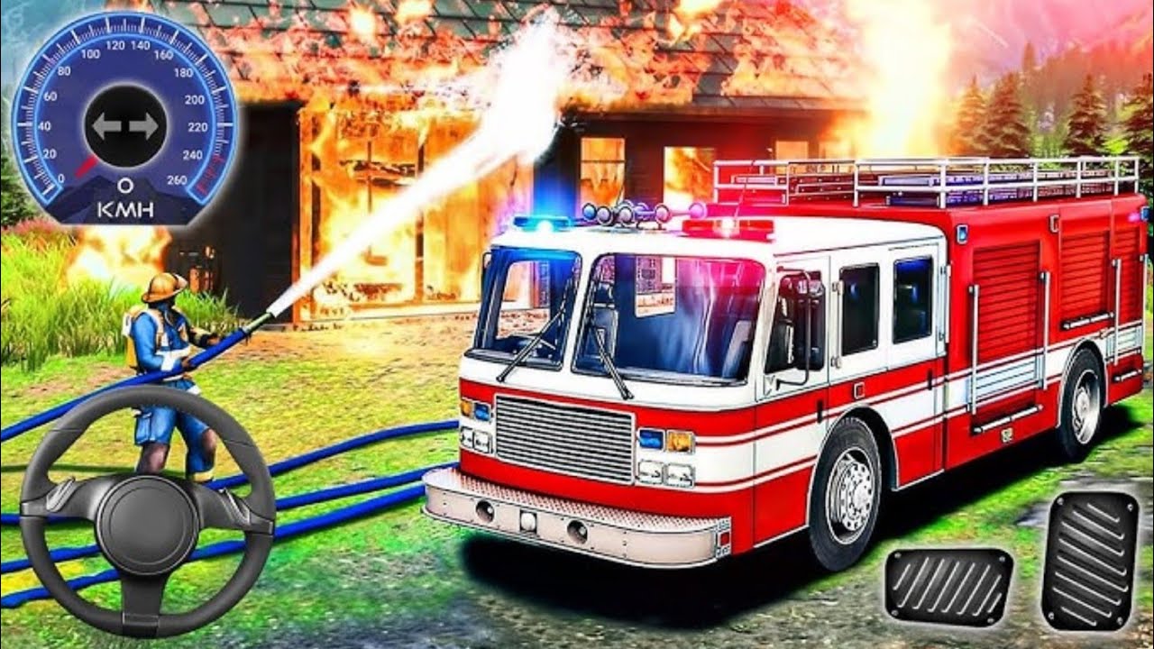 Fire Truck City Rescue Simulator - 911 US Emergency Fire Truck Driving 3D - Android Gameplay