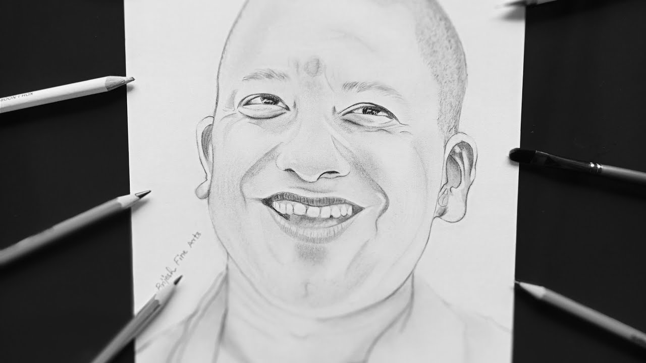 Portrait of Yogi Adityanath  Rashmika  Ritik Art Creation Prayagraj