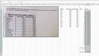 Linear Regression Example - Two Years of Sales Data