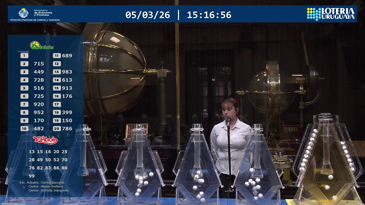 Emisión en directo de Loteria Uruguaya