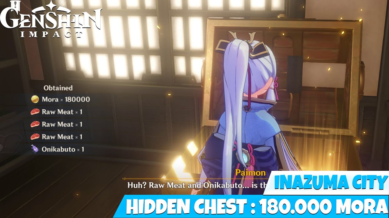 Hidden Chest 180.000 Mora in INAZUMA CITY (secret chest) YouTube